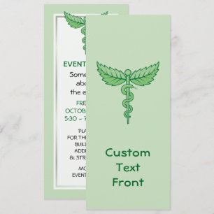 Caduceus met bladeren kaart