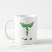 Caduceus met bladeren koffie Mok (Links)
