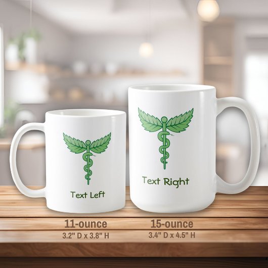 Caduceus met bladeren koffie Mok