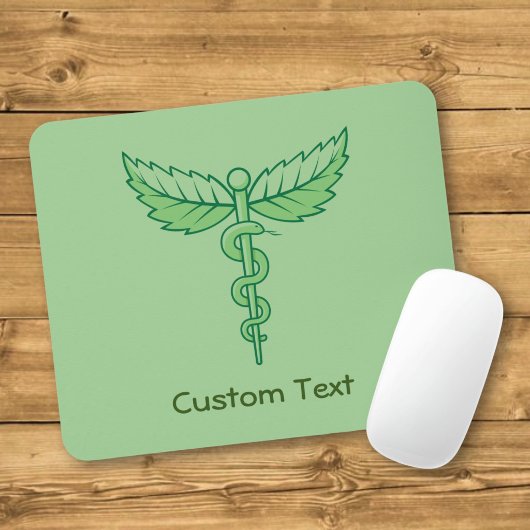 Caduceus met Bladeren Muismat