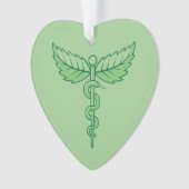 Caduceus met bladeren Ornament (voorkant)