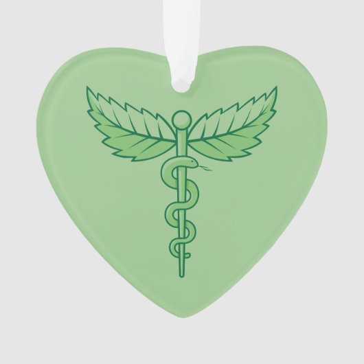 Caduceus met bladeren Ornament (voorkant)