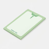 Caduceus met bladeren post-it® notes (Schuin)