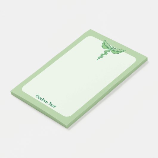 Caduceus met bladeren post-it® notes (Schuin)