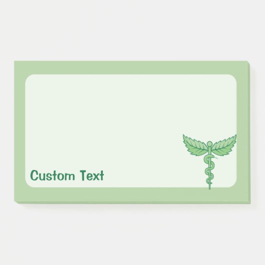 Caduceus met bladeren post-it® notes (Voorkant)
