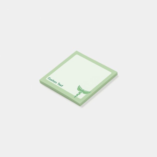 Caduceus met bladeren post-it® notes (Schuin)