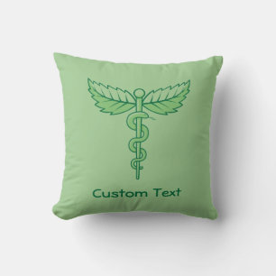 Caduceus met bladeren Sierkussen