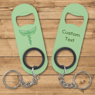 Caduceus met Bladeren Sleutelhanger Flesopener Mini Flessenopener