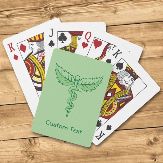 Caduceus met bladeren speelkaarten