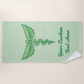 Caduceus met bladeren strandlaken (Voorkant)