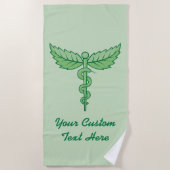 Caduceus met bladeren strandlaken (Voorkant)