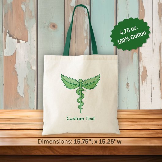 Caduceus met bladeren tote bag