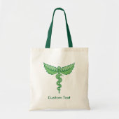 Caduceus met bladeren tote bag (Voorkant)