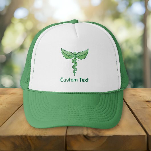 Caduceus met bladeren trucker pet
