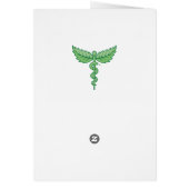 Caduceus met Briefkaart met lederen achtergrond (Achterkant)