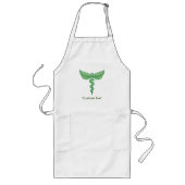 Caduceus met lange bladeren apron lang schort (Voorkant)