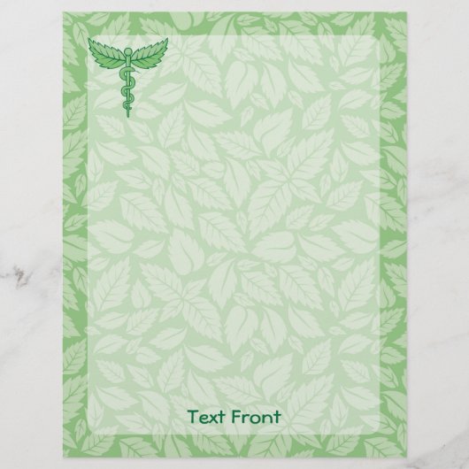 Caduceus met Leaves Background Flyer (Voorkant)