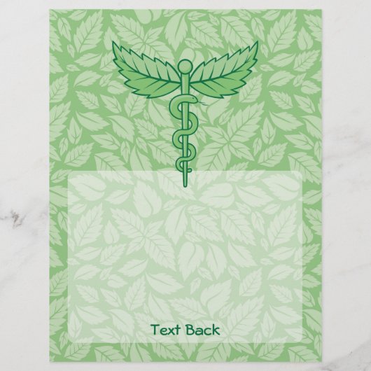 Caduceus met Leaves Background Flyer (Achterkant)