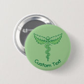 Caduceus met Leaves Button (Voorkant /achterkant)