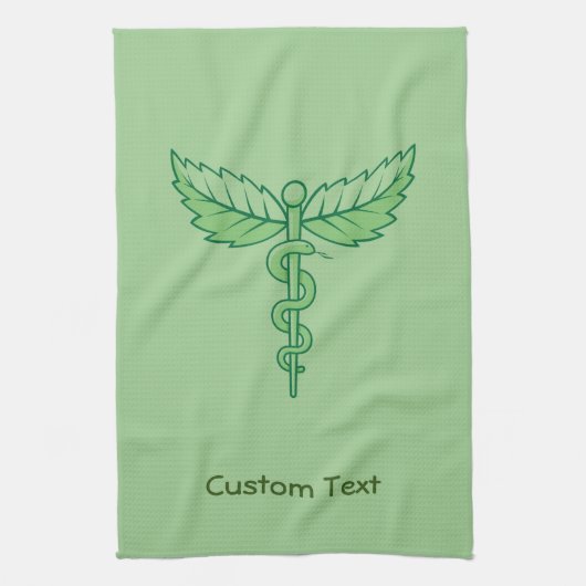 Caduceus met lederhanddoek theedoek (Verticaal)