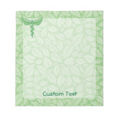 Caduceus met Notitieblok met lederen achtergrond (Voorkant)