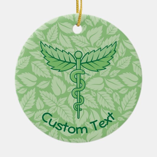 Caduceus met Ornament met lederachtergrondkeramiek (Voorkant)