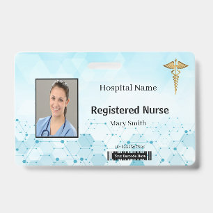 Caduceus Molecule Medical Foto ID Badge