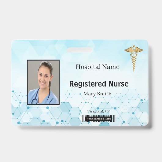 Caduceus Molecule Medical Foto ID Badge (Voorkant)