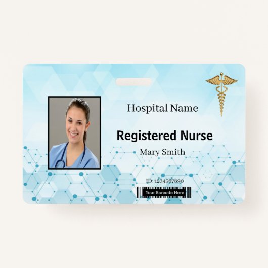 Caduceus Molecule Medical Foto ID Badge (Voorkant)