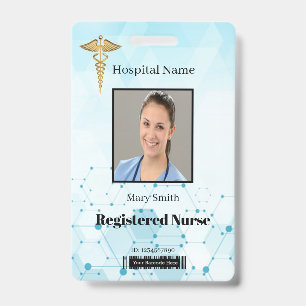 Caduceus Molecule Medische Verticale Foto ID Badge