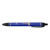 Caduceus & Monogram op Blauwe Achtergrond Zwarte Inkt Pen (Bodem)
