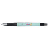 Caduceus & Monogram op lichte blauwe achtergrond Pen (Voorkant)