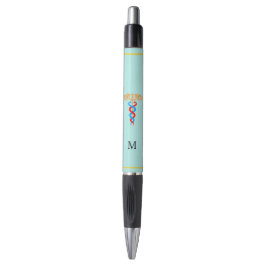Caduceus & Monogram op lichte blauwe achtergrond Pen