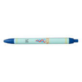 Caduceus & Monogram op lichte blauwe achtergrond Zwarte Inkt Pen (Voorkant)