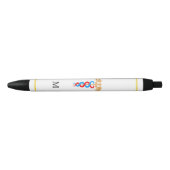 Caduceus & Monogram op Witte Achtergrond Zwarte Inkt Pen (Voorkant)