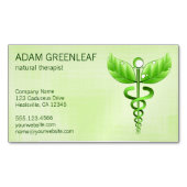 Caduceus Natuurtherapeut Visitekaartje magneet (Voorkant)