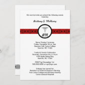 Caduceus Nurse Afstuderen Invite Black & Red RN Kaart (Voorkant / Achterkant)