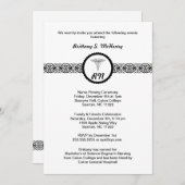 Caduceus Nurse Afstuderen Invite Black & White RN Kaart (Voorkant / Achterkant)