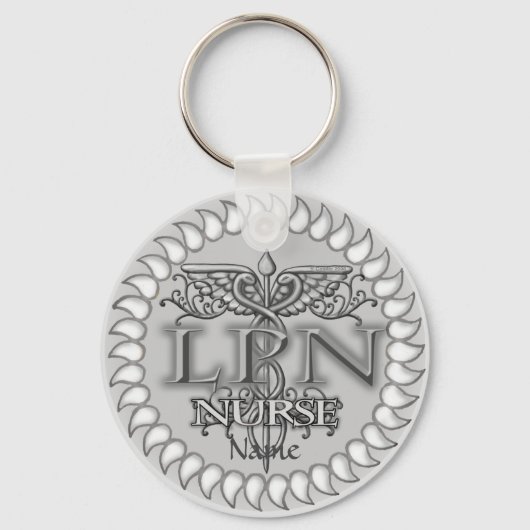 Caduceus Nurse Fancy LPN sleutelhanger (Voorkant)