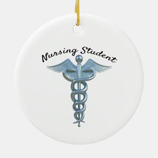 Caduceus Nursing Student Keramisch Ornament (Achterkant)