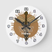 Caduceus OB Gyn Nurse clock Ronde Klok (Voorkant)