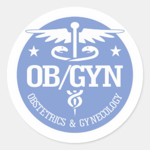 Caduceus OBGYN cadeauideeën Ronde Sticker