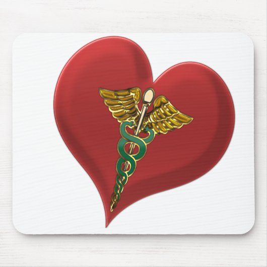 Caduceus op een hart muismat (Voorkant)