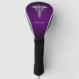 Caduceus op Paarse gepersonaliseerd Golfheadcover