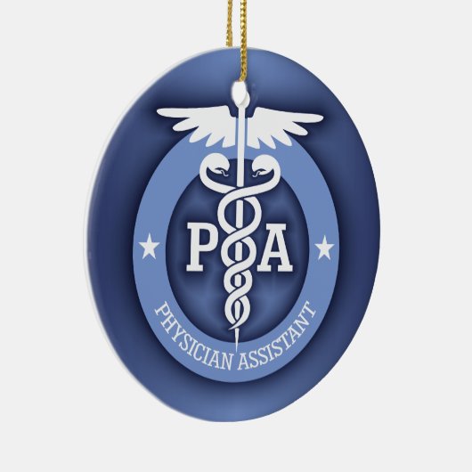 Caduceus PA 2 (blauw) Keramisch Ornament (Rechts)