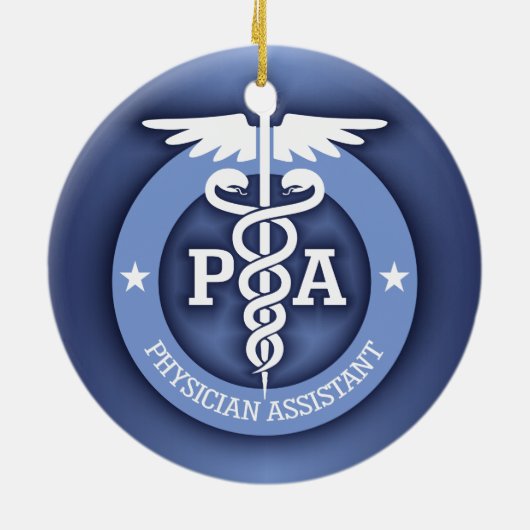 Caduceus PA 2 (blauw) Keramisch Ornament (Achterkant)