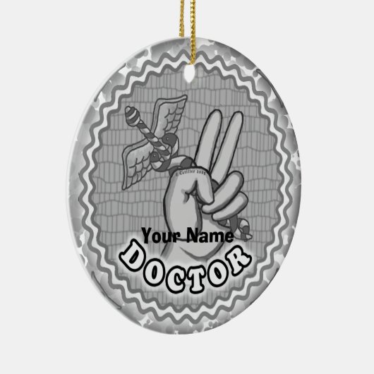 Caduceus peace doctor keramisch ornament (Rechts)