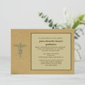 Caduceus Pendant Dental School Afstuderen Invitat Kaart (Staand voorkant)