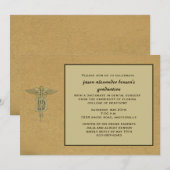 Caduceus Pendant Dental School Afstuderen Invitat Kaart (Voorkant / Achterkant)