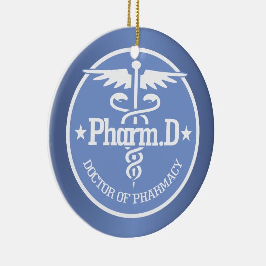 Caduceus PharmD 2 Keramisch Ornament (Rechts)